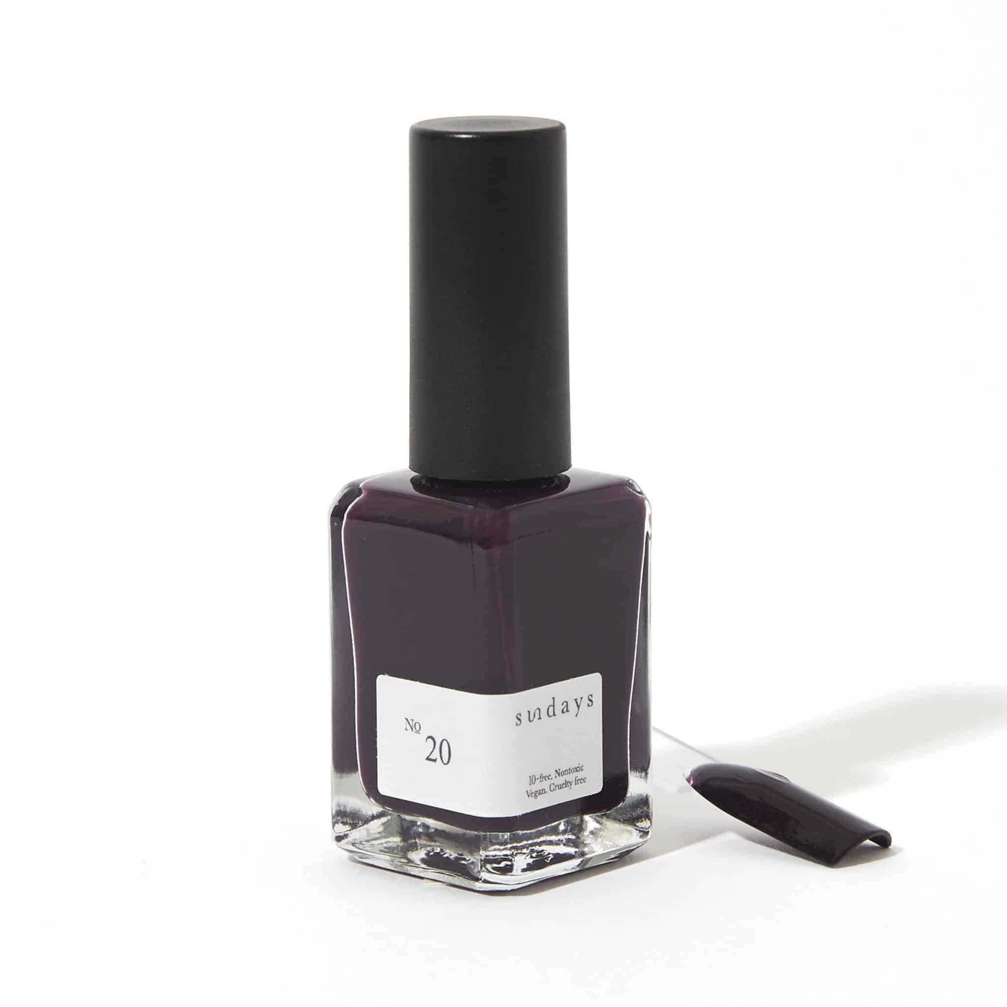 Non-toxic nail polish in deep purple