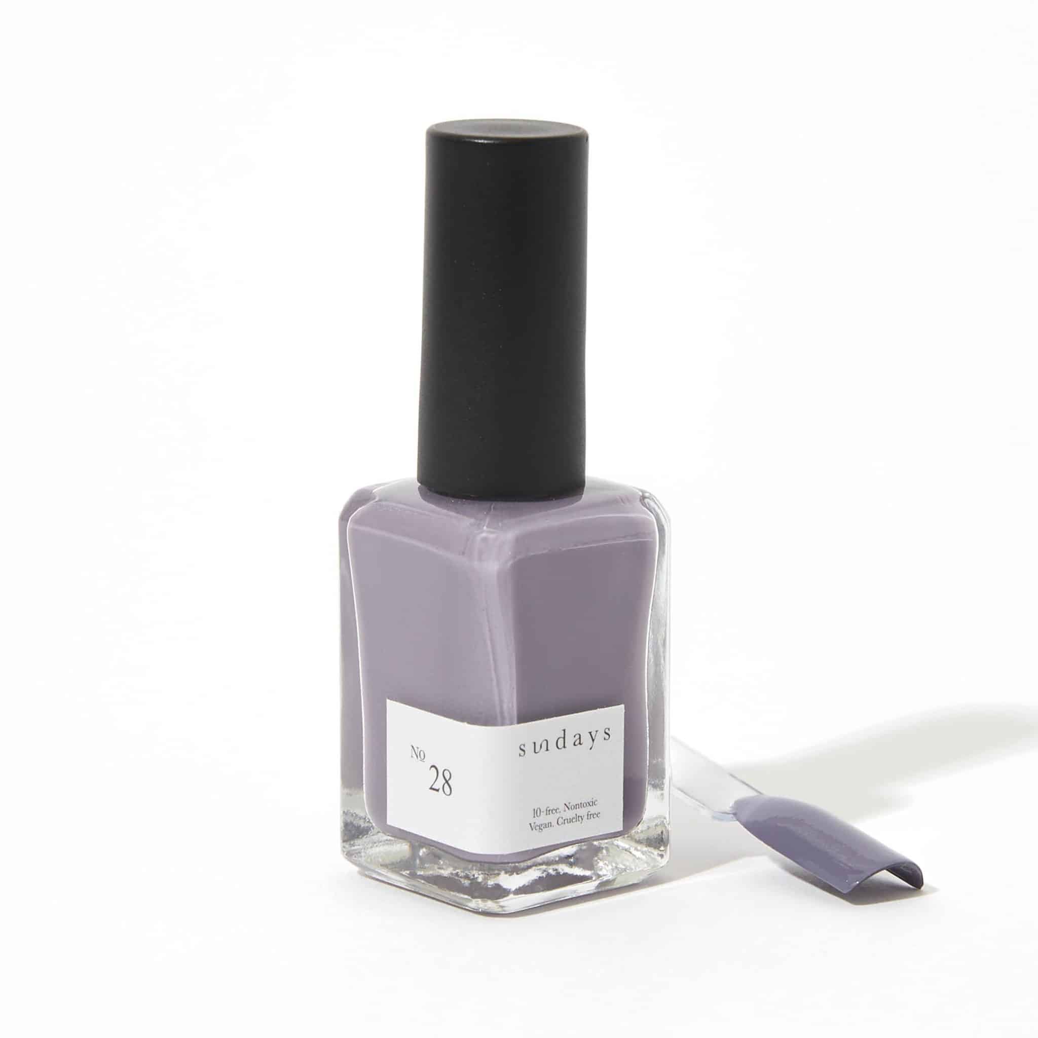 Non-toxic nail polish in lavender grey