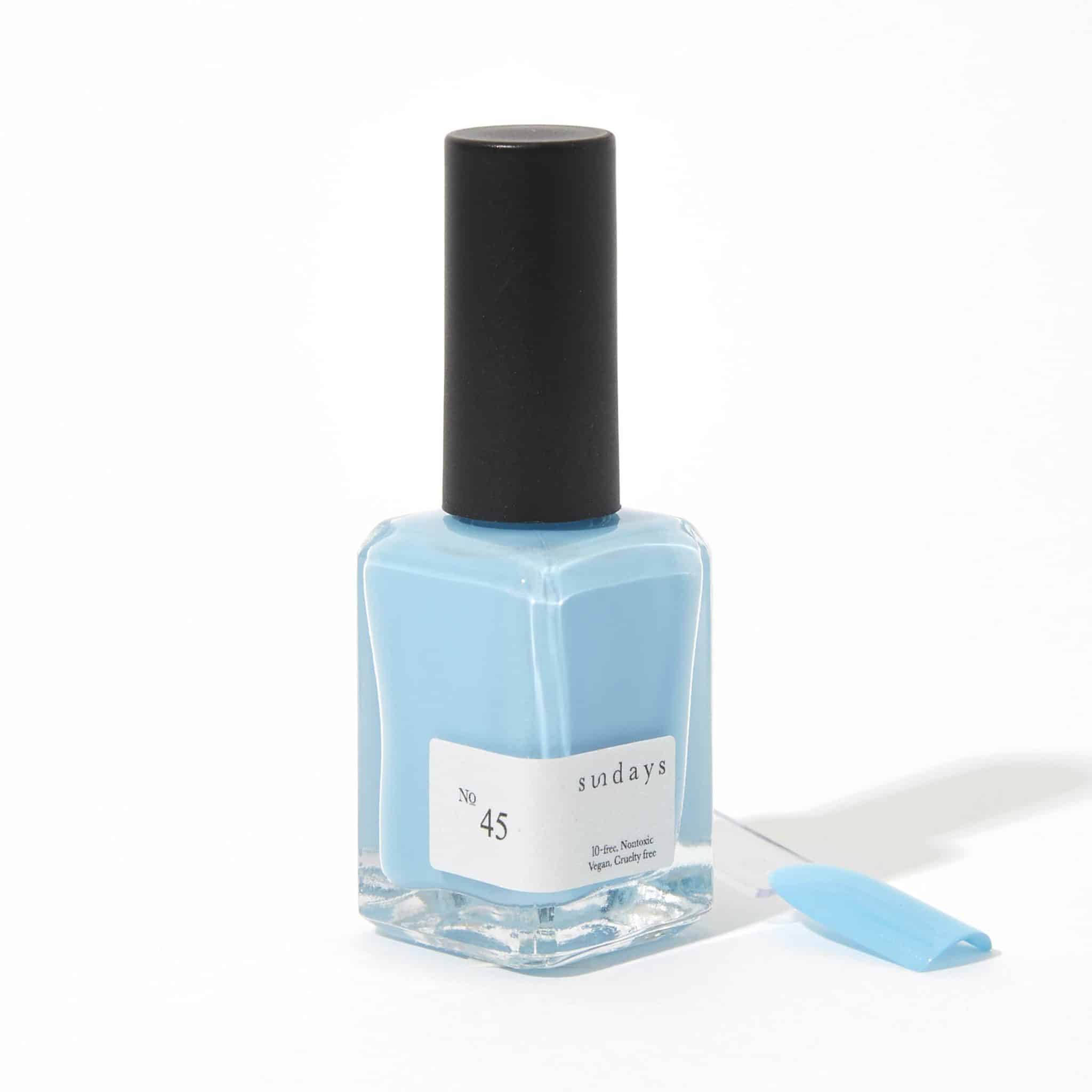 Non-toxic nail polish in sky blue