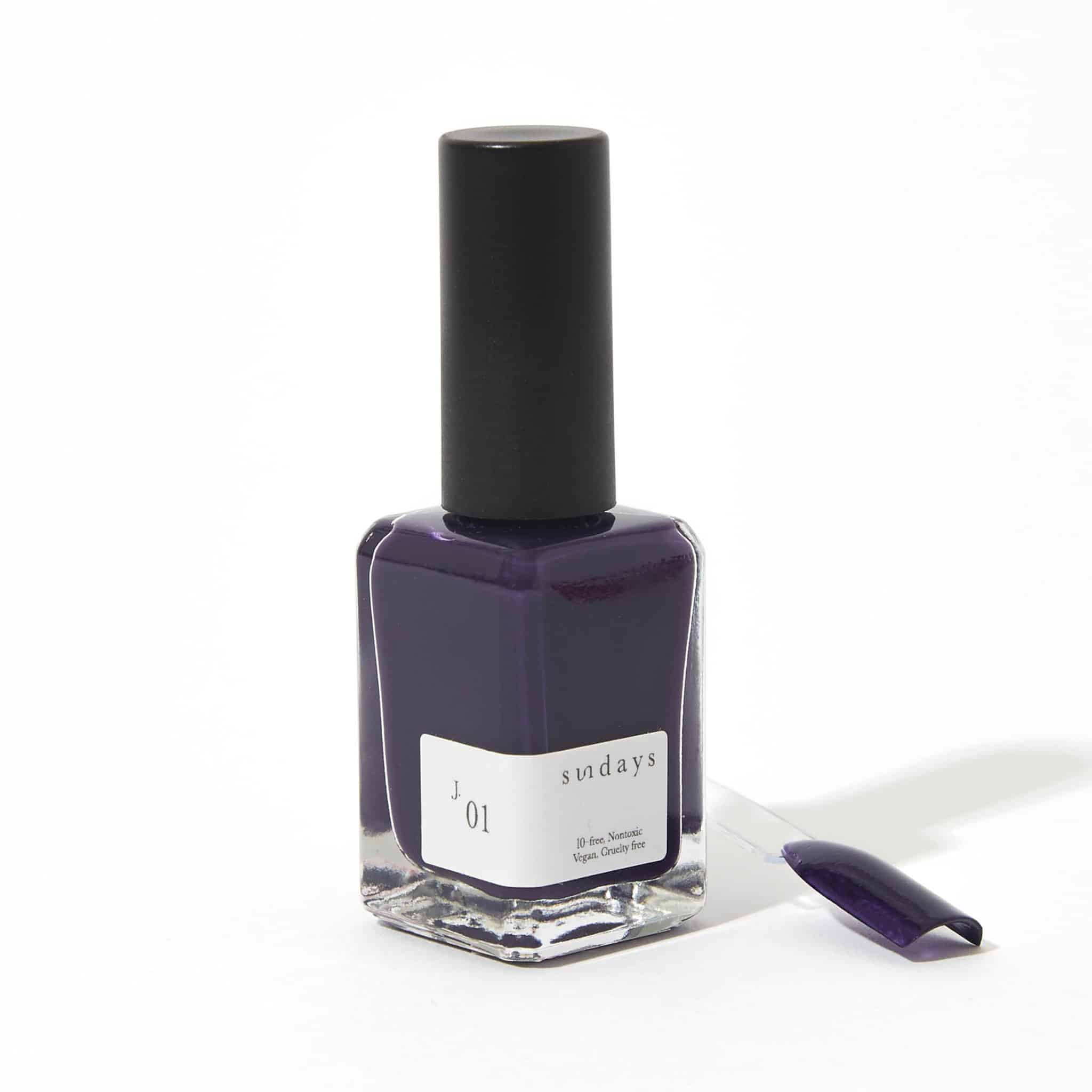 non-toxic nail polish in midnight purple