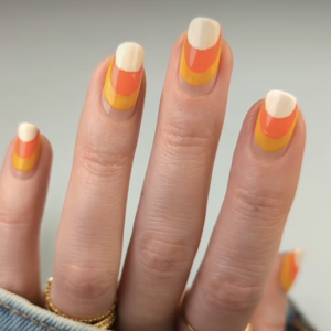 Halloween nails candy corn