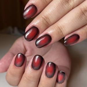 halloween nails vampire aura manicure
