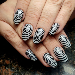 halloween nails spiral manicure