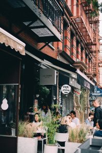 people sitting at a cafe