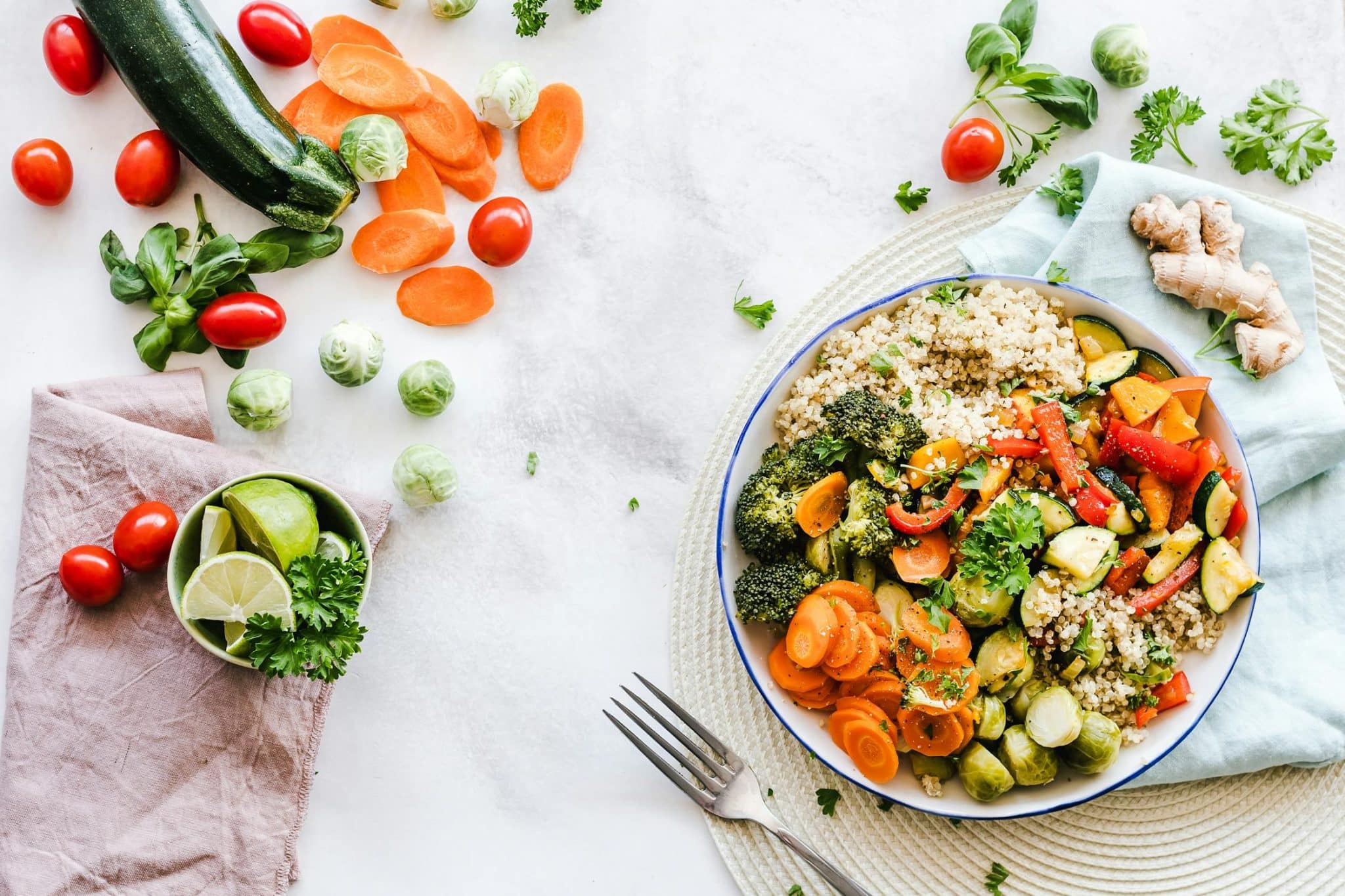 Healthy meal with vegetables