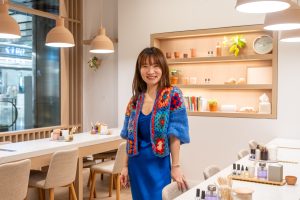 founder of sundays studio, Amy Ling Lin, a chinese-american woman, in nail salon