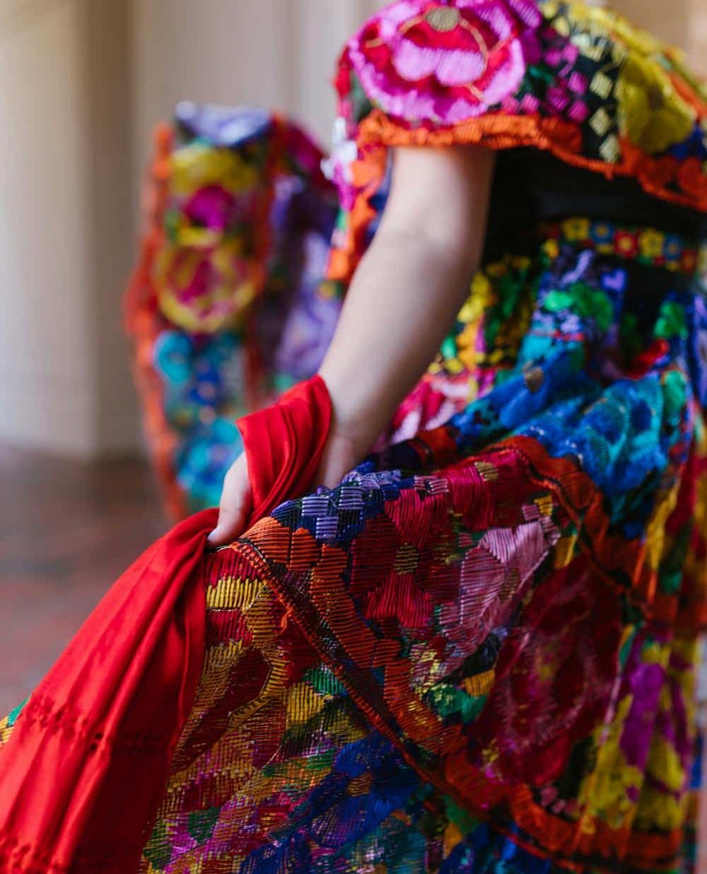 intricately embroidered dress for cinco de mayo